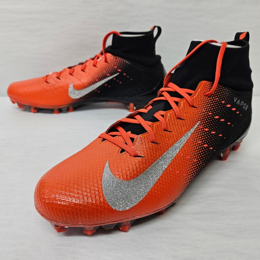 Nike Vapor Untouchable Pro 3 Football Cleats 917165-008 Orange Black Men Size 15 - Picture 3 of 13